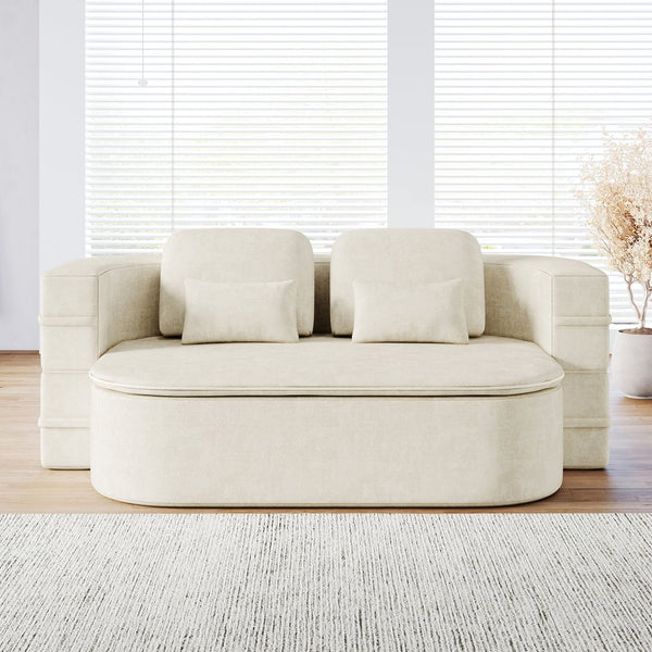 English Elm 75''2-In-1 Foldable Sofa - Versatile Convertible Sleeper & Lounge Bed With Soft Chenille Upholstery W834P317049