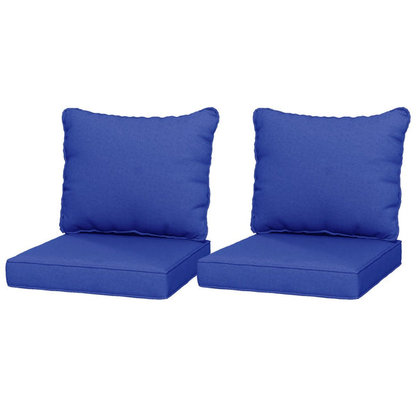 English Elm Outsunny 4-Piece Navy Blue Patio Cushions Set - Stylish, Durable Seat & Back Pillows For Outdoor Comfort W2225P200708-GIGA