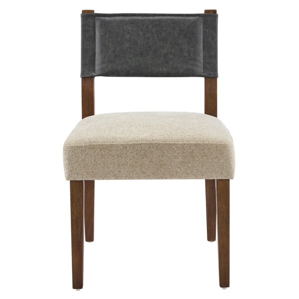 English Elm Mid-century Modern Linen Blend Dining Chairs Rubberwood Legs Sculptural Backrest Set of 2 Dark Gray,Oatmeal,Walnut N768P442393W