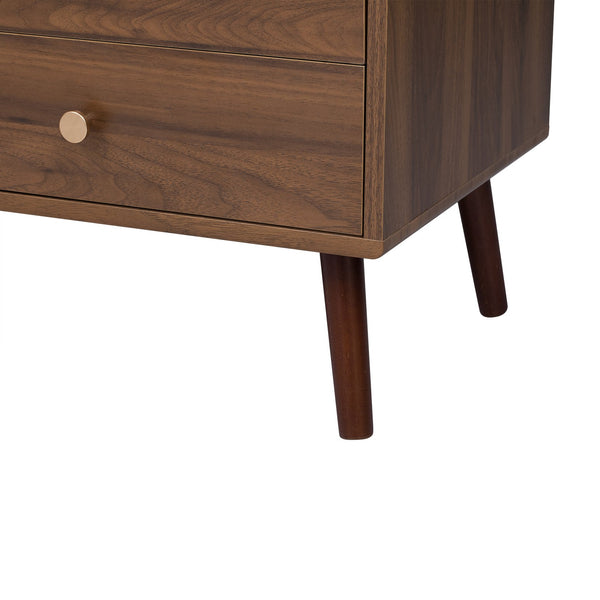 English Elm 76" Modern Minimal TV Stand with Waveform Glass Doors, Soft-Close Drawers, Cable Management, Solid Wood Legs (Fits TVs up to 85") N710P298234P