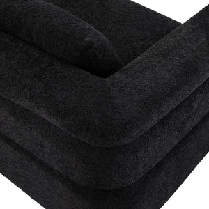 English Elm 106" L-shaped Sectional Sofa Modular Chaise Lounge Neutral Fabric Living Room Black N771P396321H_N771P396322H