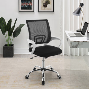 English Elm Anaheim Breathable Mesh Upholstered Office Chair with Chrome Base, Adjustable Height & Arms for Comfort Black B062P299803