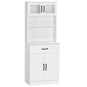 English Elm Foyer Beadboard Floor Cabinet with Drawers White Farmhouse Storage for Entryway Bath T3971P466316
