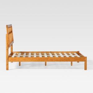 X Spindle Mid-century Modern Solid Wood Full Bed Caramel XAVB6BCA Walker Edison