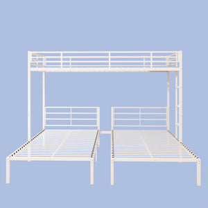 English Elm Triple Metal Bunk Bed for Kids Shared Rooms Separates Into Three Twin Beds W5635S00004