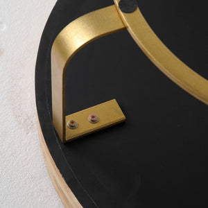 English Elm Modern carved pine coffee table with sculpted tabletop and metal legs for chic living room style, durable 220 lb capacity Natural+Gold W757P186929