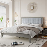 Christopher Knight Home® - Noble House - - Solid Wood Platform Upholstered Headboard Queen Bed