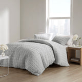 N Natori Cocoon Casual 3 Piece Quilt Top Duvet Cover Mini Set NS12-3660 Grey