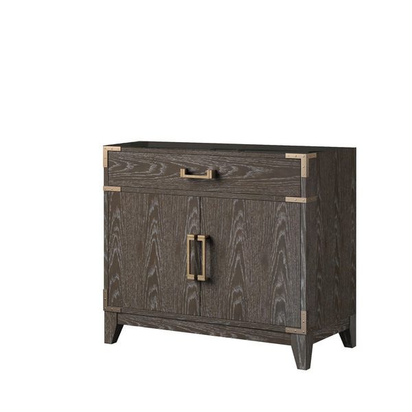 English Elm Brown Oak Single-Sink Vanity - 36" Wide, Stylish Storage, Soft-Close, Fully Assembled For Easy Setup B2731P259774