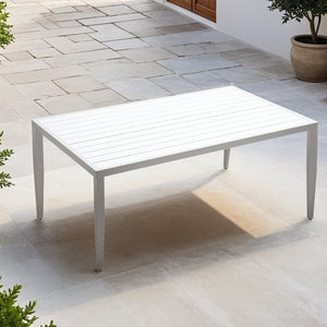 English Elm Outdoor Patio Aluminum 40"X70" Two-Tone Table - Modern Design, Lightweight, Umbrella Hole & Safe Edges W1886P164363-GIGA