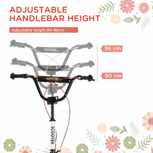 English Elm Aosom Youth Kick Scooter Steel Frame Inflatable Wheels Dual Brakes Adjustable Bar White W2225P217072