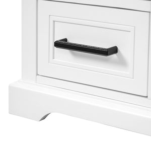 English Elm 36" Modern Bathroom Vanity with Ceramic Sink, Soft-Close Doors, 3 Drawers & Ample Storage for Small Baths White N729P280194K