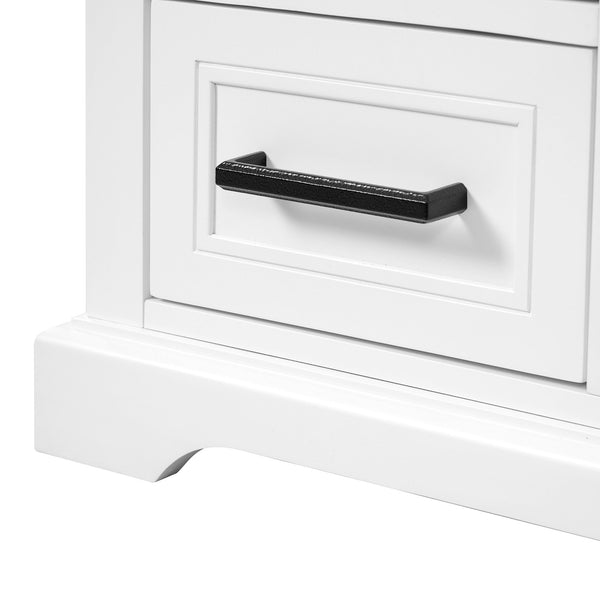English Elm 36" Modern Bathroom Vanity with Ceramic Sink, Soft-Close Doors, 3 Drawers & Ample Storage for Small Baths White N729P280194K