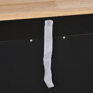 English Elm Homcom Modern Black Sideboard With Solid Rubberwood Top, Adjustable Storage For Kitchen & Dining W2225P200788