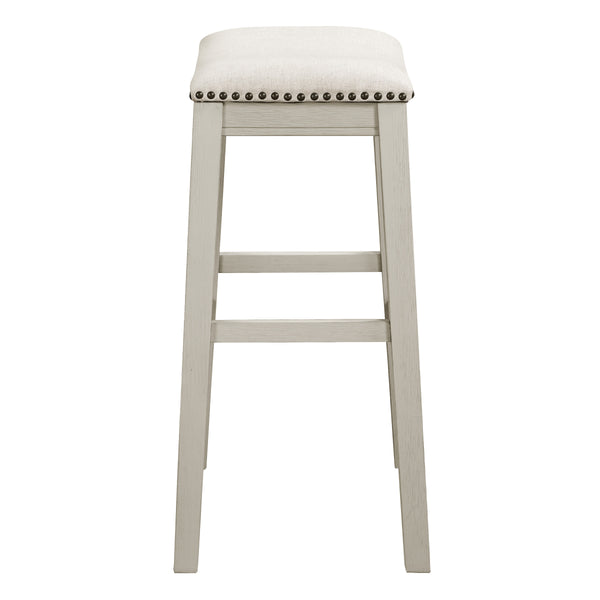OSP Home Furnishings 29" Saddle Stool - Set of 2 Linen / White Washed