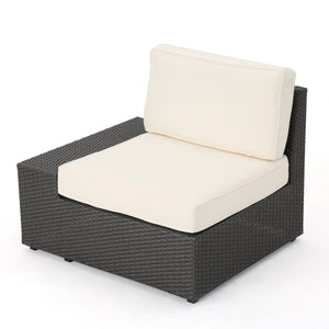 English Elm Santa Cruz Outdoor Pe Wicker Arm Chair Set with Weather Resistant Iron Frame 52974.00IRNGRY