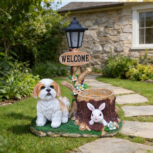 English Elm Sitting Corgi Resin Planter Sculpture Whimsical Porch Garden Decor with Succulent Cavity W5398P464240