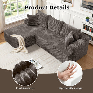 English Elm Modern Chenille Sectional Sofa with Chaise Modular L Shape for Living Room W3653P443574