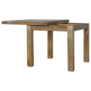 English Elm Solid Wood Extendable Butterfly Dining Table - Rustic Mango With Oak Finish, Seats 2 To 6 Effortlessly B182P280764-GIGA