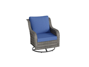 English Elm Jb Outdoor Swivel Rocker Chair Set with Pe Rattan Weave and Tempered Glass Side Table T5925S00008