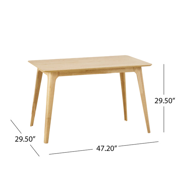 English Elm Christopher Knight Home® - 58923.00TOP_58923.00LEG Mid-Century Light Natural Dining Table, Solid Rubberwood Frame & Faux Wood Top, Durable Stylish Centerpiece N771P206200K