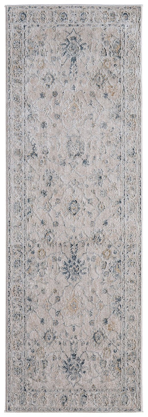 Feizy Rugs Pasha Collection Vibrant Floral Low Pile Rug – Stain-resistant, Soft, And Perfect For High-traffic Areas Ivory,Taupe,Blue Polyester Pas39m7fbgeblui02