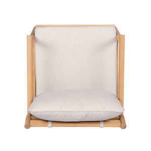 English Elm Christopher Knight Home® - Patio Acacia Wood Club Chair With Plush Water-Resistant Cushion, Teak Finish & Beige Comfort N772P262272B