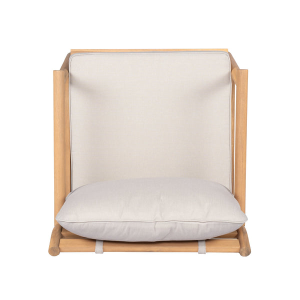 English Elm Christopher Knight Home® - Patio Acacia Wood Club Chair With Plush Water-Resistant Cushion, Teak Finish & Beige Comfort N772P262272B