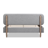 English Elm Diego Low Upholstered Platform Bed, Queen, Light Grey Polyester