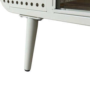 English Elm 55.12 Spacious Cat House with Tempered Glass, Fir Wood & Iron Frame, Modern White for Living Areas W757P173275