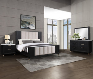 English Elm Modern Streamlined Chest with Engineered Stone Top and Brass Hardware — Ample Storage, Sleek Urban Style Black,White 62.25 L x 21.75 W x 38 H B2741P366725