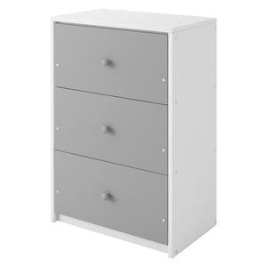 English Elm Twin Loft Bunk Bed with Built-In Drawers and Ladder, Space-Saving Twin over Twin Pine MDF Design Gray GX000424AAE