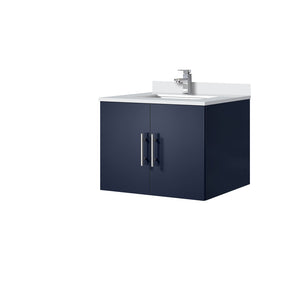 English Elm Navy Blue Bath Vanity With Cultured Marble Top & Stainless Steel Faucet - Perfect For Small Spaces! B2731P258565