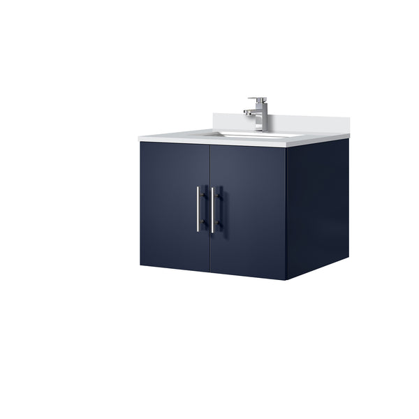 English Elm Navy Blue Bath Vanity With Cultured Marble Top & Stainless Steel Faucet - Perfect For Small Spaces! B2731P258565