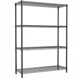 English Elm 1400 Lbs Capacity Four Tier Wire Shelving Unit Heavy Duty Steel Garage Pantry Rack Black W5386P445377