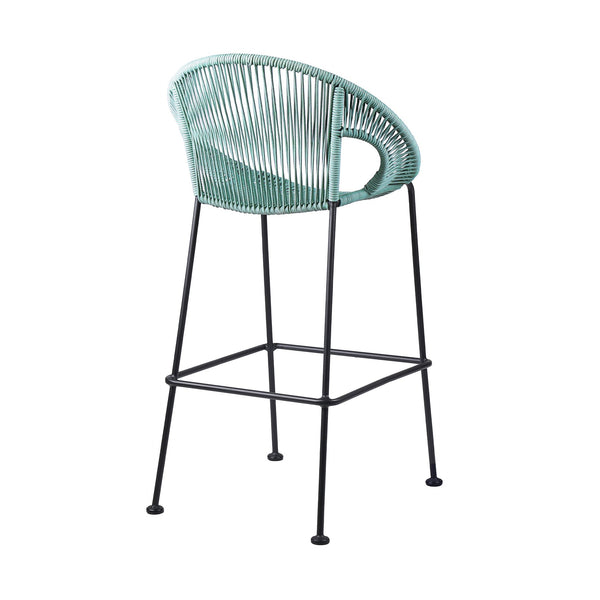 English Elm Lirren 30" Wasabi Rope Bar Stool – Weatherproof Steel Frame, Hairpin Legs, 250 lb Capacity B2736P268556