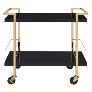 OSP Home Furnishings Alios Serving Cart Black/Gold