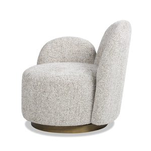 English Elm Jennifer Taylor Home - Duo 31.5" Laf One-Arm Swivel Accent Chair - Modern Multi-Greige Chenille For Stylish Comfort B2719P238280