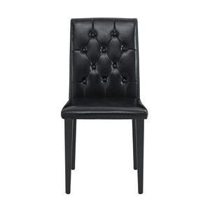 English Elm 4-piece Brown Suede Dining Chair Set with Tufted Back and Walnut Metal Legs Black W1151P361172