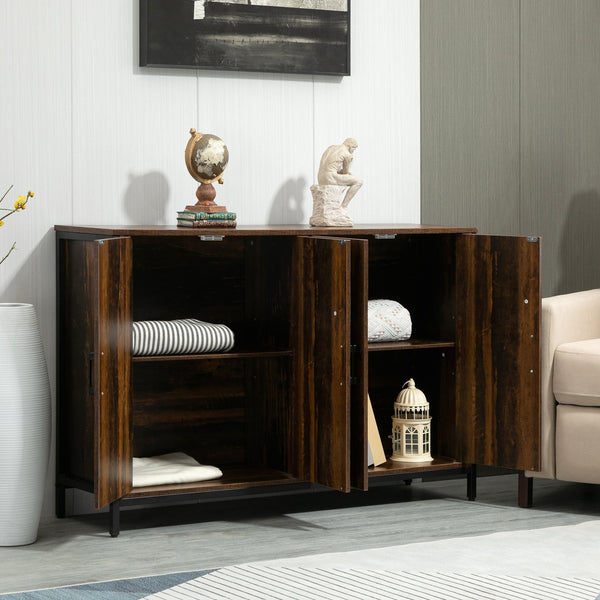 English Elm Homcom Rustic Industrial Sideboard Cabinet With Adjustable Shelves For Stylish Storage Solutions W2225P217382