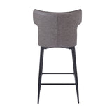 Christopher Knight Home® - Noble House - - 28Inch Counter Height Bar Stools Set Of 2, Modern Bar Upholstered Chairs With Pu Leather, Metal Footrest And Frame For Kitchen Island, Bar Table, Dining Room, Gray