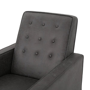 English Elm Christopher Knight Home® - Fabric Recliner Chair Mid-Century Modern Pushback Single Sofa with Tufted Cushion, Birch Legs, Cozy Comfort Slate 60741.00MF