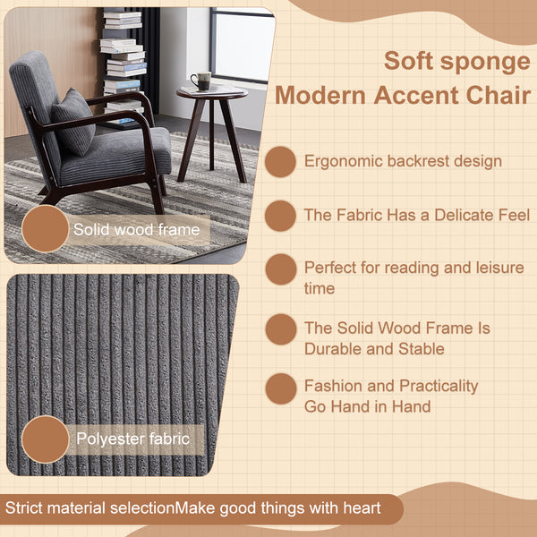 English Elm Mid-Century Accent Chair & Walnut Coffee Table Set - Vintage Elegance For Living Room & Bedroom Use W2989P362782