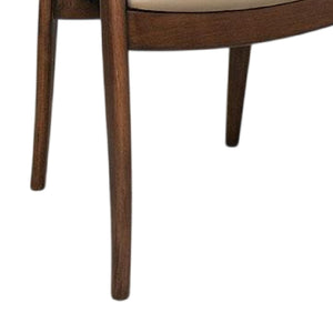 English Elm Niva Mid-century Rubberwood Dining Arm Chairs Set of Two with Upholstered Seats B056P416965