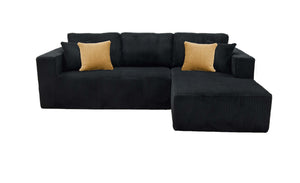 English Elm Full Corduroy Sectional Sofa with Foam Cushions Ready to Use Straight From the Box B2748S00057