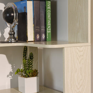 English Elm 90cm L-shaped Corner Bookcase Five Tier Mdf Open Shelving for Living Room Office W2899P444151