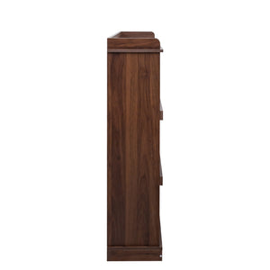 English Elm 10-shelf Walnut Bookcase with 10 Cubby Storage, Label Slots, Top Display Shelf, Durable Melamine Finish W331P236404