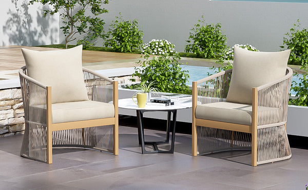 English Elm Christopher Knight Home® - [Set Of 2] Modern Beige Curved Aluminum Lounge Chairs With Plush Cushions For Outdoor Comfort N767P237033B_2