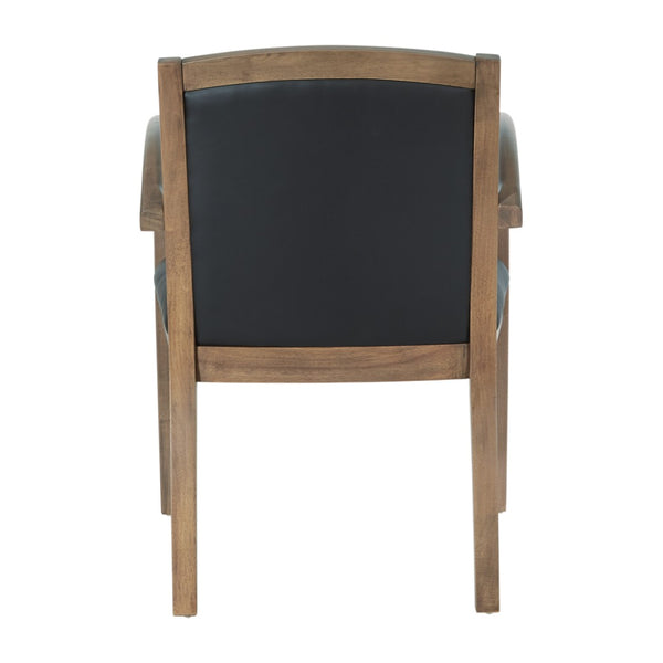 OSP Home Furnishings Napa Urban Walnut Reception Chair Bonded Leather Cushioned Seat for Executive Offices Black NAP97URB-EC3