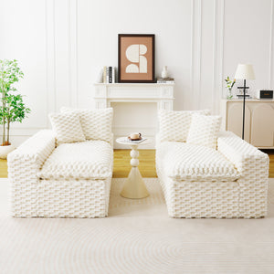 English Elm Luxury Turtle Velvet Multifunctional Sofa - Modular 4-Seater White/Green/Black/Pink, 400lb Capacity, Cozy Stylish Living Room Statement Piece W3371S00039